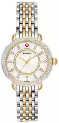 Michele Sidney Classic Diamond Mop Diamond Dial Two-Tone Watch MWW30B000002 • $1625