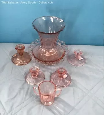 Pink Depression Glass Lot -INC- Anchor Hocking & Imperial - Lot Of 6 • $9.99