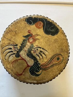 $40 • Buy Antique Vintage Double Sided Hand Painted Chinese Drum