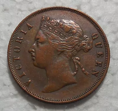 1897 Straits Settlements One Cent Copper Coin Vf-xf Cleaned  • $14.99