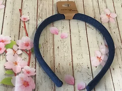 HANDMADE DENIM JEAN FABRIC ALICE HEAD HAIR BAND ALICEBAND 1.5cm WIDE GIRLS WOMAN • £3.99