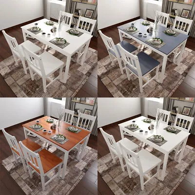 £165.59 • Buy DINING Rectangle Table And 4 Chairs Set Quality Solid Wooden Choice Of Colours