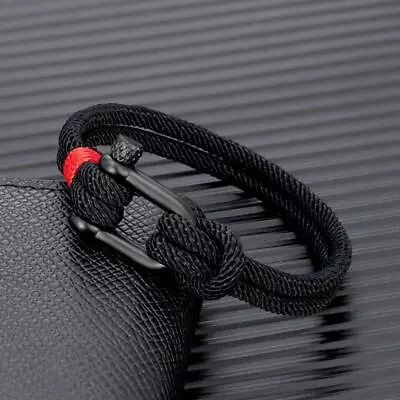 Men Double Strand Bracelet Women Shackle Rope Bracelets Outdoor Survival Bangle • $6.99