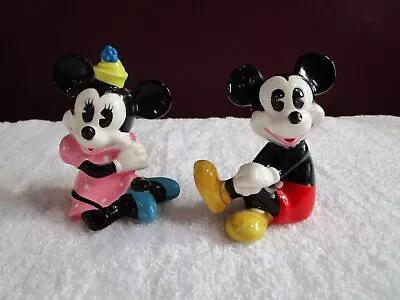 Vintage Japan Disney Mickey And Minnie Mouse Seated Figurines • $16