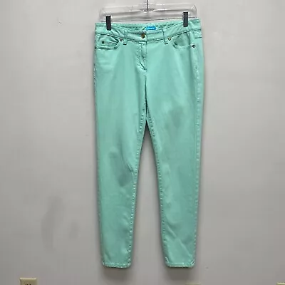 J McLaughlin Womens Mint Green 5 Pockets Flat Front High Rise Skinny Jeans 6 • $17.21