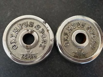 2 VINTAGE OLYMPUS SPORTS CHROME 'ONE-INCH' PLATES 2.5kg In Total • £7.95