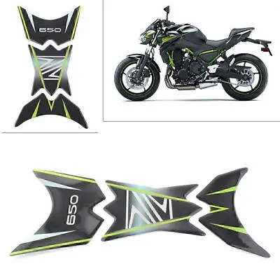 Rubber 3D Tank Pad Protector Decal Sticker Vehicle For Kawasaki Z650 UK Stock • £9.40