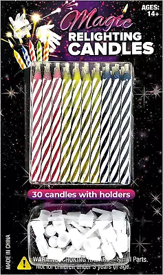 Magic Relighting Candles - (30 Pk) - Trick Happy Birthday Party Decorations For  • $15.99