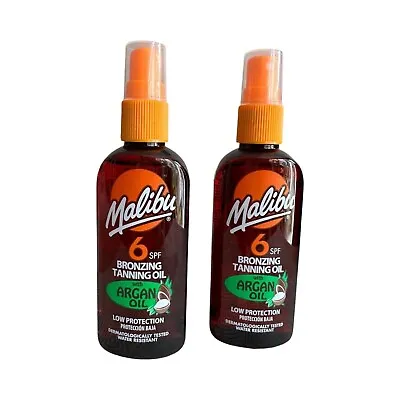 Malibu SPF 6 Bronzing Tanning Oil With Argon Oil Twin Pack 100ml • £6.99