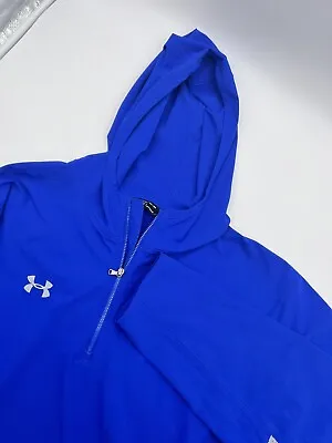 Under Armour Blue 1/4 Zip Lightweight Jacket  Abiomed  Blue SZ XL • $22.56