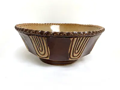 £15 • Buy 25cm Signed Vintage Michael Dixon Grayshott Studio Pottery Pie Crust Footed Bowl