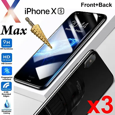 $11.50 • Buy X3 Tempered Glass 9H Guard Screen Protector For Apple IPhone Xs MAX Front + Back