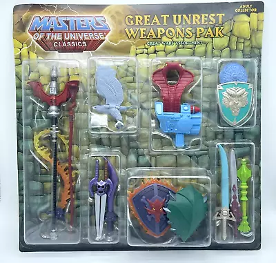 Masters Of The Universe Classics GREAT UNREST WEAPONS PAK Figure MOTU W8923 • $39.95