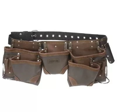 Irwin SPLIT LEATHER TOOL BELT 10 Pockets Fully Adjustable IR-843 - USA Brand • $232.95