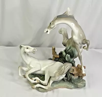 Lladro Playful Horses Figurine-Excellent Condition! Rare Piece • $595