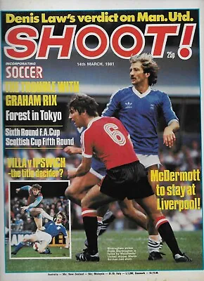 £3 • Buy SHOOT! - 14th March 1981 - Nottingham Forest, Manchester City, Arsenal, Norwich