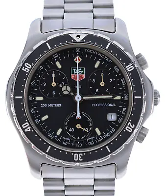 Vintage Tag Heuer Men's 37mm Professional 200M Chronograph Watch Ref: CE1112! • $649.95