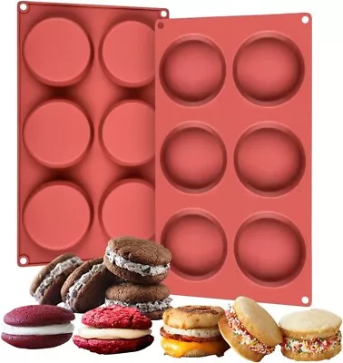 2 Pack 6 Cups Silicone Muffin Top Pans Round Baking Pan For Muffin Cakes Tart • $13.97