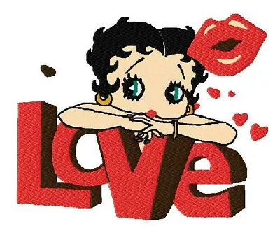 BETTY BOOP LOVE Embroidery Machine Design Pattern PES JEF HUS DST EXP • $3.95