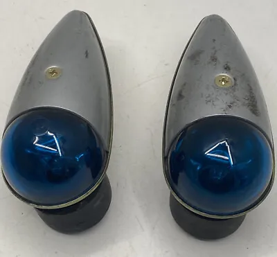 2-Vintage Teardrop Shaped Blue Glass  Grimes Aircraft Wing Lens/Light • $150
