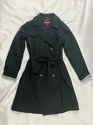 Merona Water Repellent Rain Coat Pea Coat Style Womens S Trench Coat Goth • $28
