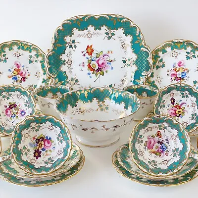 Antique Coalport Adelaide Tea Set True Trios Cake Plate Slop Bowl Side Plate • £700