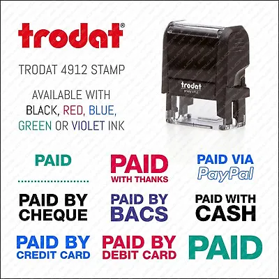 Paid / Refunded Rubber Stamp Accounts Business Shop Office - Trodat 4912 • £13.81