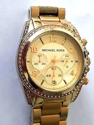 Michael Kors Unisex Quartz Watch W/ Crystal Bezel #MK-5166 Sn# 111107 • $100