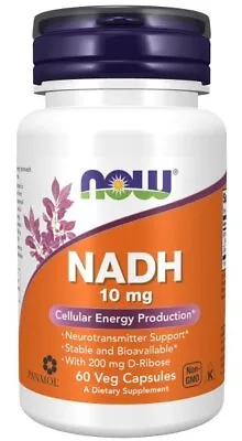 Now Foods NADH 10mg With 200mg Ribose 60 VegCap • $38.77