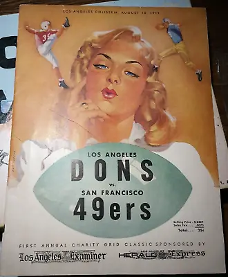 49ers Program LA Dons 1st Yr Of AAFC NFL Merger 1949 Forty Niners Game Board • $149.99
