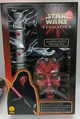 Vintage Star Wars Episode I Darth Maul Costume Kit - Mask Cloak & Lightsaber • £28.15