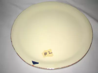 Vietri  Crema Dinner Plate 11   Italy Brown Edge Lot #2 • $19.49