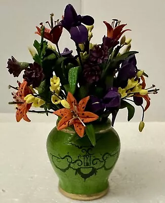 Miniature Flower Arrangement Hand Carved In Vase With Box Celebration • $65