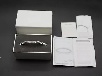 Nolan Miller Glamour Silvertone Pave Crystal Bangle Bracelet W/ Box & COA • $30