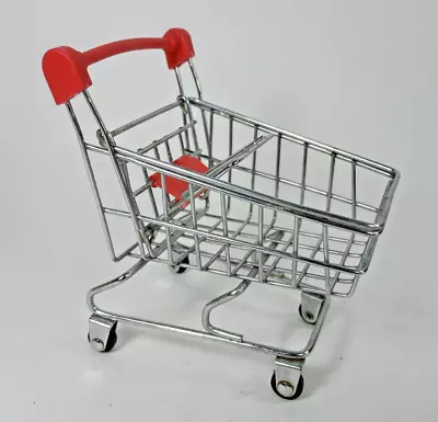 Vintage Miniature Doll Metal Shopping Push Cart Accessory With Child Seat. • $12