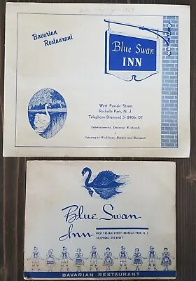 Lot 2 Blue Swan Inn Restaurant Souvenir Photo Folder Rochelle Park NJ Vintage   • $25