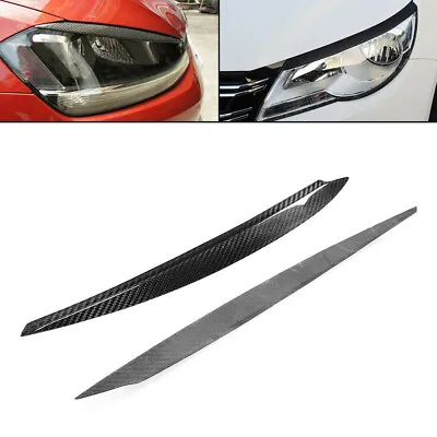 Carbon Fiber Car Headlight Eye Lid Eyebrow Cover Exterior Trim Sticker Universal • $16.27