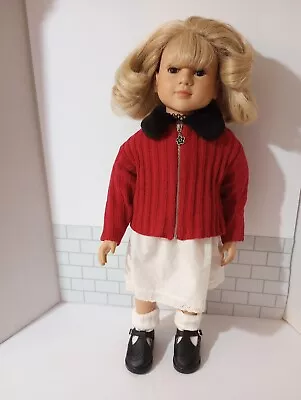 1999 My Twinn Doll Blonde Short  Wavy Hair Posable Body Brown Eyes Red Sweater  • $60