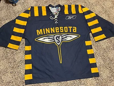 Vintage Reebok Minnesota Swarm Indoor Lacrosse  NLL Jersey Navy Blue Large L • $49.99