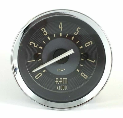 $125 • Buy Vw Bug Bus Ghia Isp 2-1/16  Mini 8,000 Rpm Tachometer Dash Gauge Beige Face