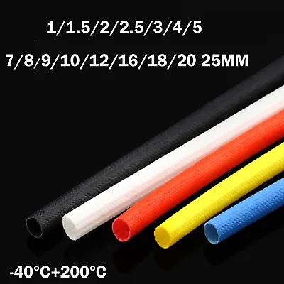 Glass Fiber High Temperature Electrical Insulation Tube Sleeving 600°C Ø1mm-25mm • $2.05