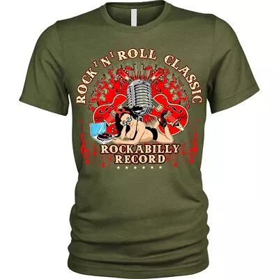 £10.95 • Buy Men's Rockabilly T-Shirt | S To Plus Size | Rock N Roll Pinup Record