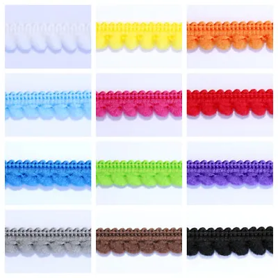 £0.99 • Buy Mini Pom Pom Trim Bobbles PER METER OR 25M Curtains Lampshades Sewing Crafts 