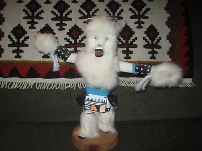 Vintage KACHINA Doll--Large--12   White Bear  Signed See Photo Exc. Condition. • $24