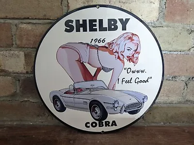 Vintage 1966 Ford Motor Company Shelby Cobra Dealership Porcelain Sign 12  • $189.99