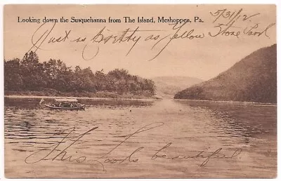 MESHOPPEN PA Postcard SUSQUEHANNA RIVER Island View TUNKHANNOCK PENNSYLVANIA '12 • $9.95