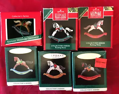 Hallmark Miniature Rocking Horse Series Christmas Ornaments Lot Of 6 • $26.95