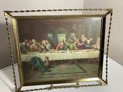 Vintage Picture Of The Last Supper 9 X 11 With Goldtone Frame • $14.99