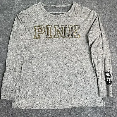 Victorias Secret PINK  Sequin Top Womens Large Open Back Gray • $14.99