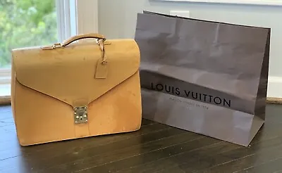 Louis Vuitton Vintage RARE Nomade Brown Leather Briefcase Attache Case Bag • $499